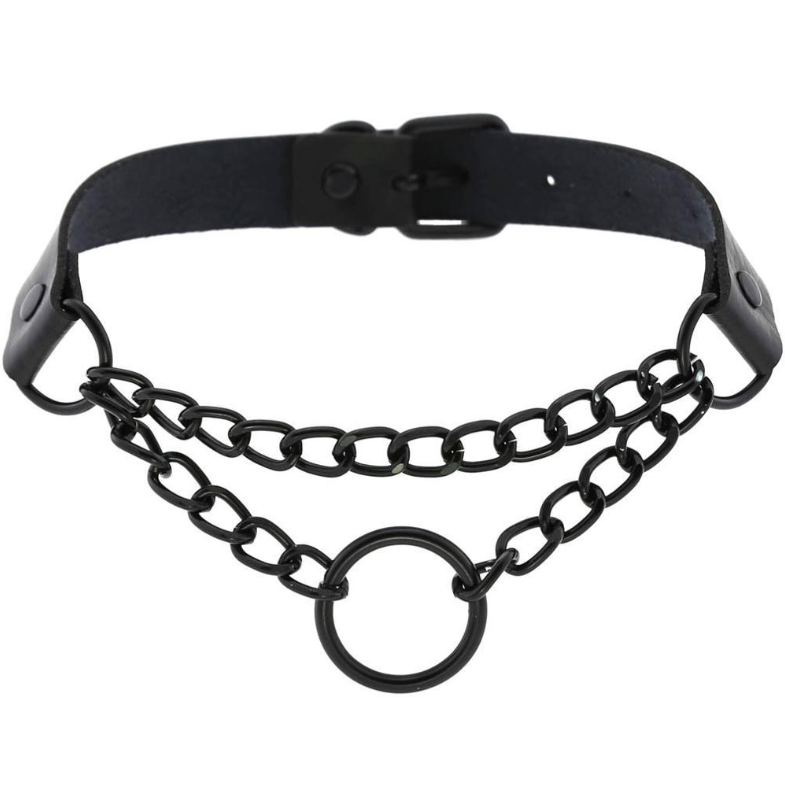 Goth Chain Ring Collar