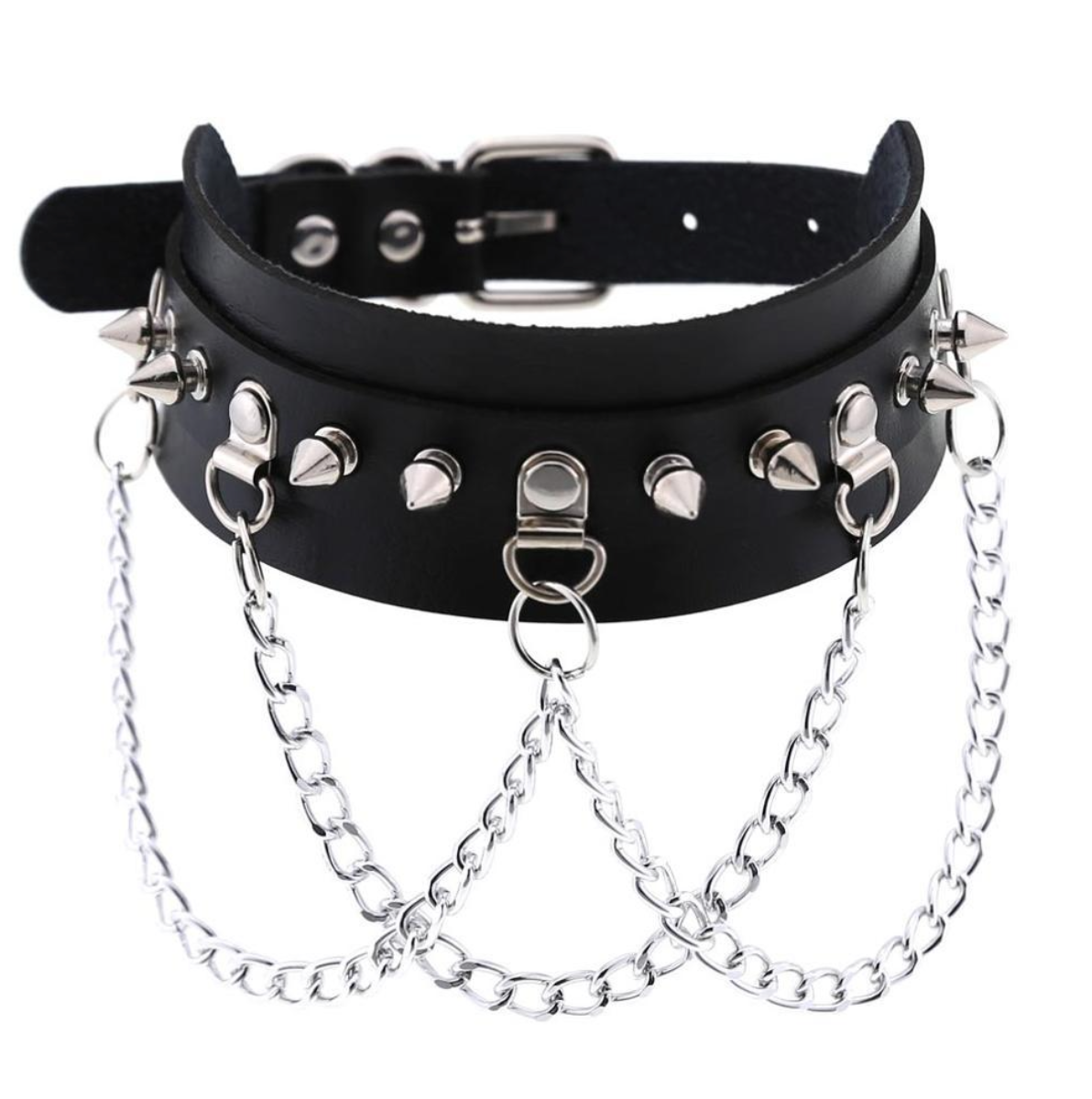 Leather Chain Collar