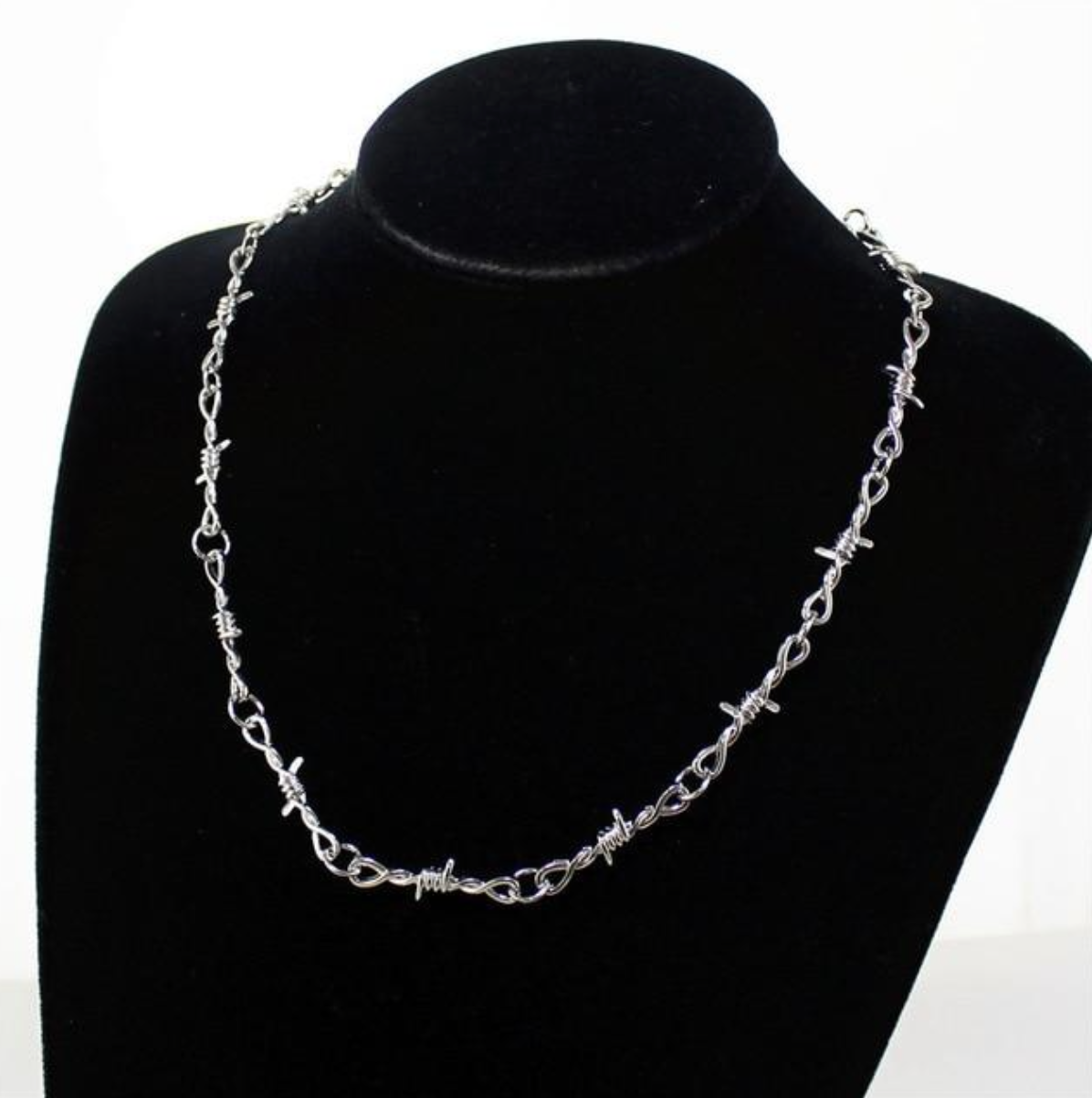 Barbed Wire Metallic Chain Necklace